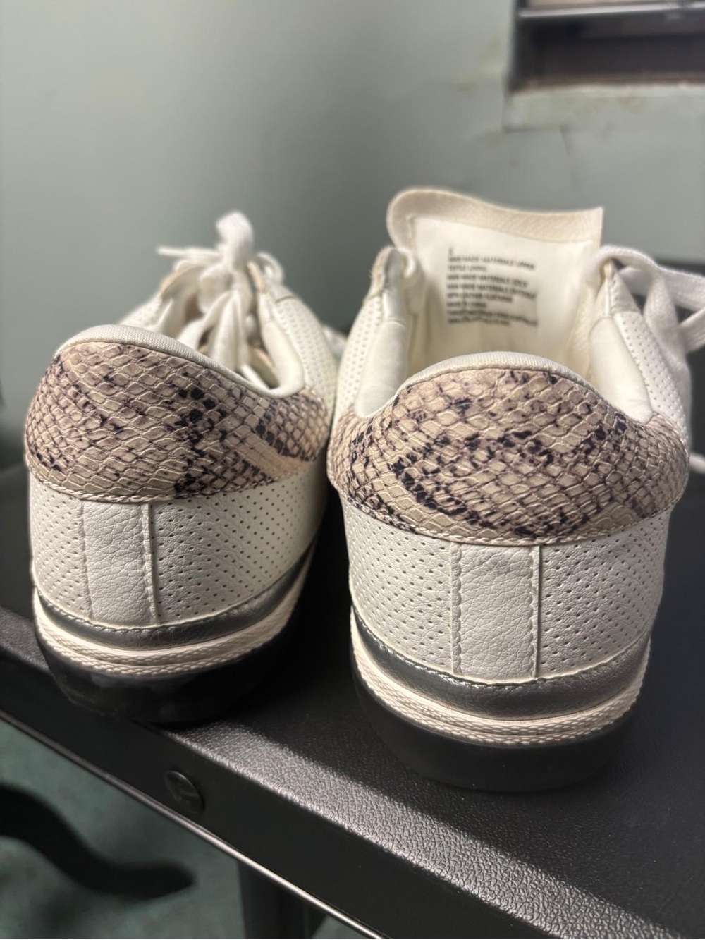 Target White Sneakers with Snake-Print Heel
